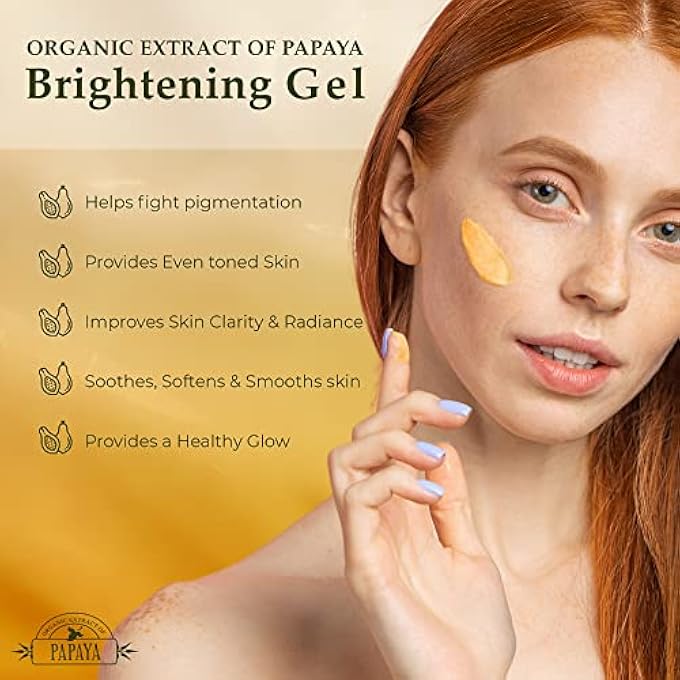 MITCHELL BRANDS ORGANIC ESSENCE OF PAPAYA BRIGHTENING CREAM - 1.76 FL OZ / 50G - SKIN CLARIFYING GEL - BOOST SKIN RADIANCE, EVEN OUT SKIN TONE - SKIN MOISTURIZING CREAM WITH ALPHA ARBUTIN, ALOE VERA, PAPAYA EXTRACT - Image 3